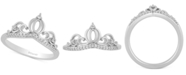 Enchanted Disney Fine Jewelry Enchanted Disney Diamond Cinderella Tiara Ring (1/10 ct. t.w.) in Sterling Silver